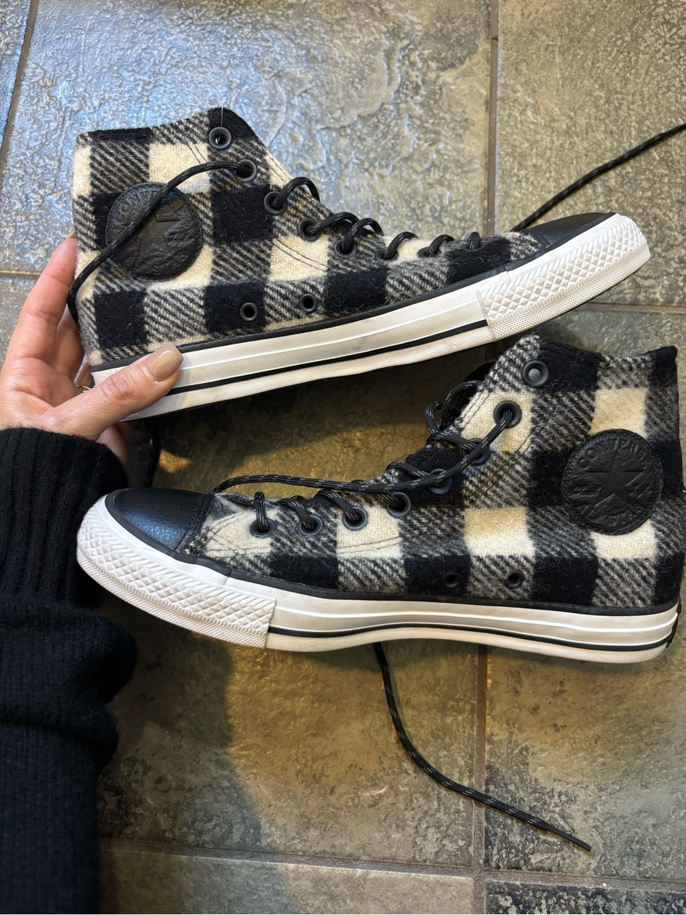 Black & White Plaid Converse